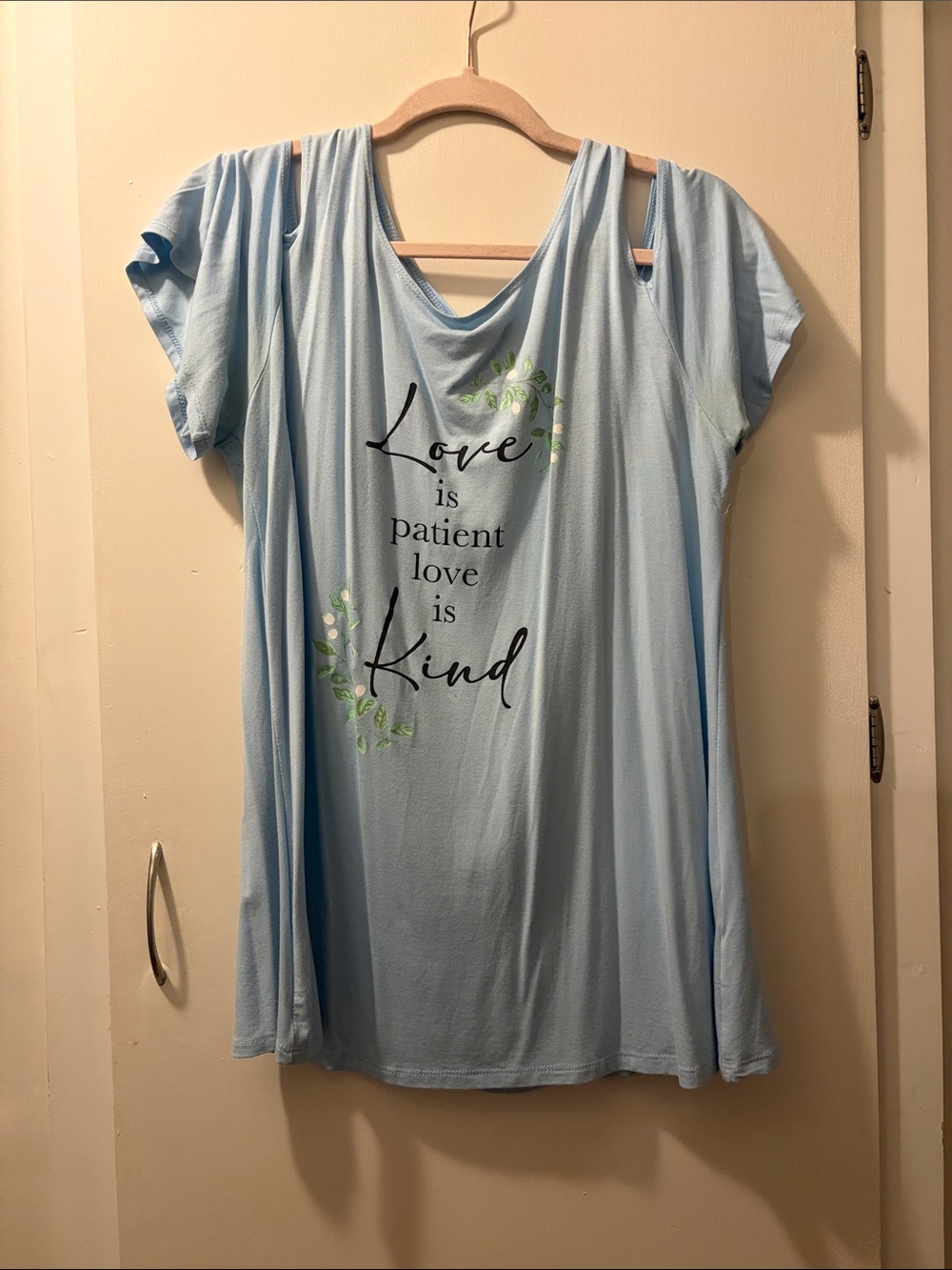 Cold Shoulder Love is Patient Top